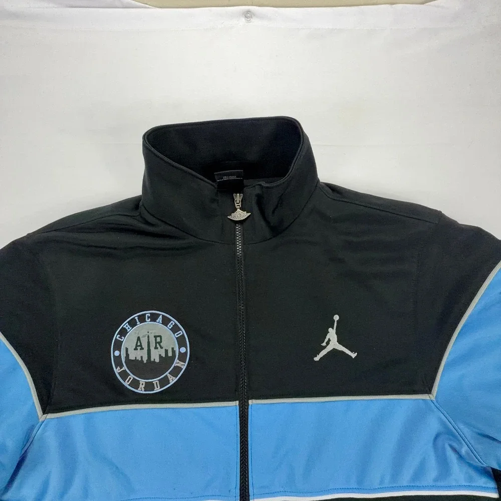 Air Jordan Full Zip Track‎ Jacket Mens XL Black Blue Retro Athletic Logo